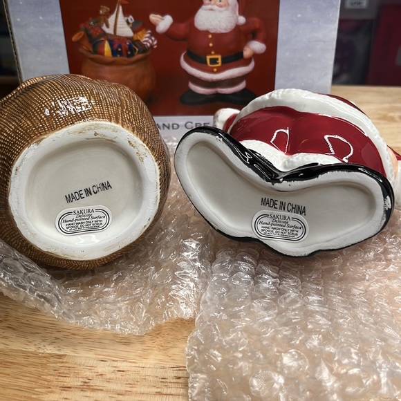 Vintage Sakura David Carter Brown Santa & Toys HP Sugar & Creamer - Picture 16 of 16